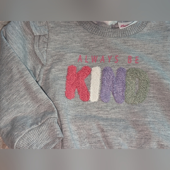 NWT,4pc,Sweatshirt"Always Be Kind", Pink Skirt,Headband,Sock Set-Various Sizes - Picture 2 of 9